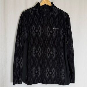 Columbia Men's Pine Ride Half Zip Geometric Black Gray Print Jacket Size L
